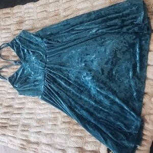 Wild Fable Teal Velvet Mini Dress